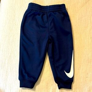 🇺🇸Nike Baby Boy Dri Fit Jogger Pant Blue Logo Fleece Lined 12 Months